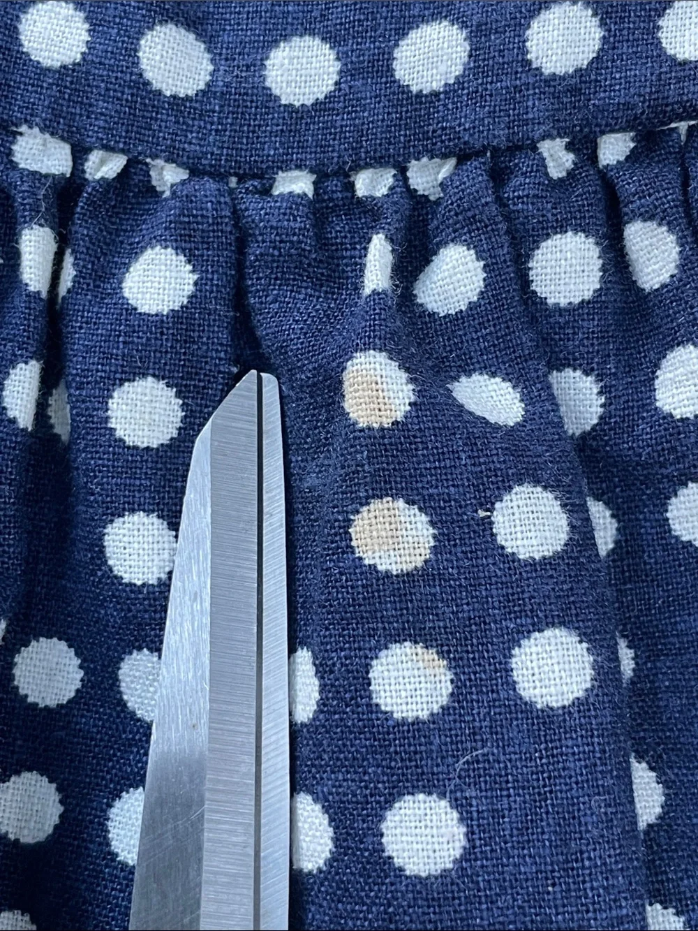 Strapless Navy Blue Polka Dot Dress